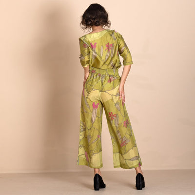 Megan Salmon - Wall Lettuce 7/8 Loose Wide Leg Pant