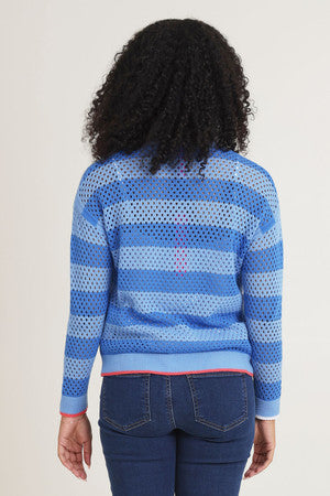 Zaket & Plover - Pointelle Zip Cardi - Blue - ZP7718 Blue