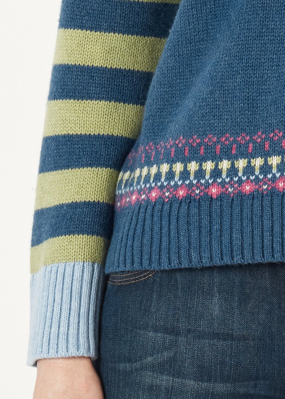 Zaket & Plover - Fairisle Jumper - Denim - ZP7102