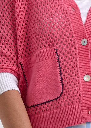 Zaket & plover - Holey Cardi - Carnation - ZP7715
