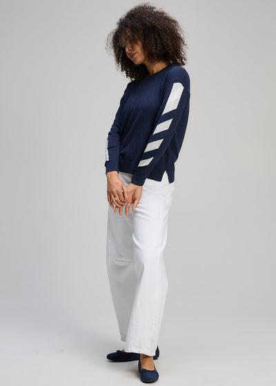 Zaket & Plover - Sleeve Accent Jumper - Dark Denim (ZP8105)