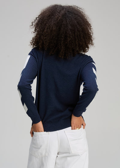 Zaket & Plover - Sleeve Accent Jumper - Dark Denim (ZP8105)