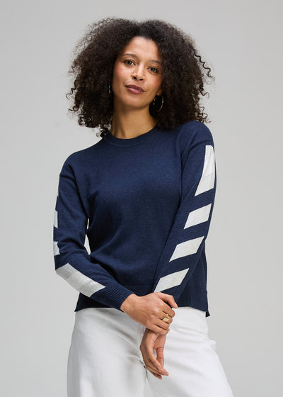 Zaket & Plover - Sleeve Accent Jumper - Dark Denim (ZP8105)