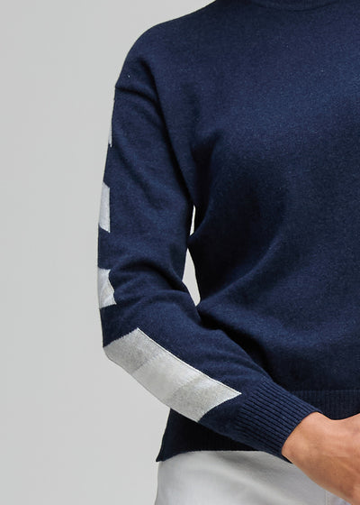 Zaket & Plover - Sleeve Accent Jumper - Dark Denim (ZP8105)