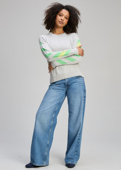 Zaket & Plover - Sleeve Accent Jumper - Light Marl (ZP8105