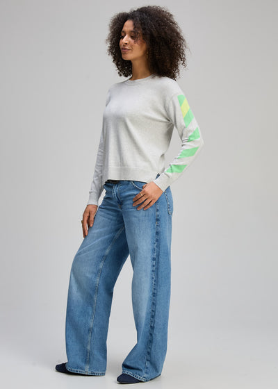 Zaket & Plover - Sleeve Accent Jumper - Light Marl (ZP8105