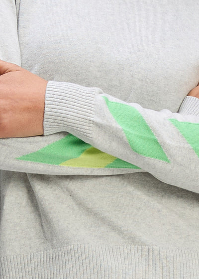 Zaket & Plover - Sleeve Accent Jumper - Light Marl (ZP8105