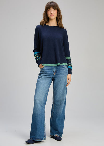 Zaket & Plover - Textured Swing Jumper - Dark Denim (ZP8126)