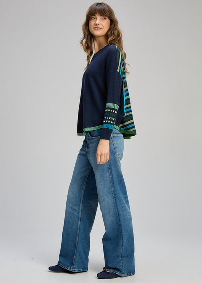 Zaket & Plover - Textured Swing Jumper - Dark Denim (ZP8126)
