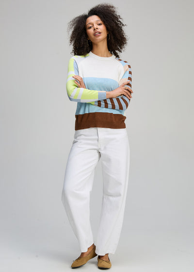 Zaket & Plover - Colour Block Jumper - White (ZP8127)