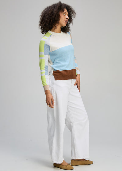 Zaket & Plover - Colour Block Jumper - White (ZP8127)