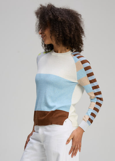 Zaket & Plover - Colour Block Jumper - White (ZP8127)
