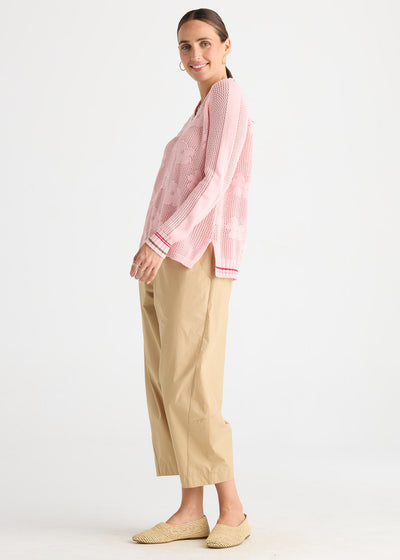 Zaket & Plover - Floral Pointelle Vee
