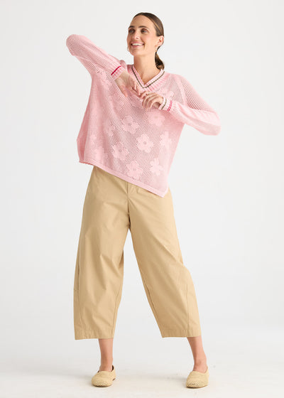 Zaket & Plover - Floral Pointelle Vee