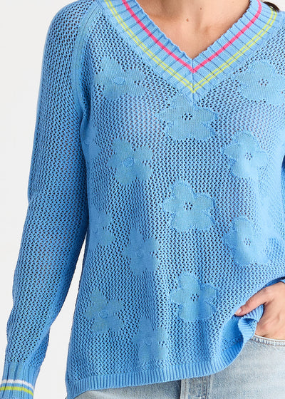 Zaket & Plover - Floral Pointelle Vee