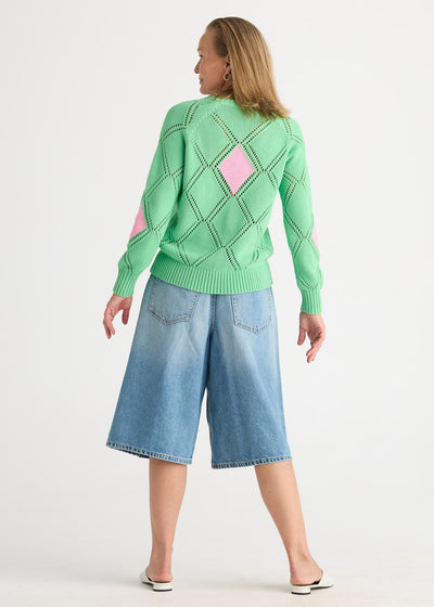 Zaket & Plover - Diamond Detail Jumper - Mint