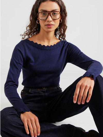 King Louie - Audrey Cocoon Top - Navy - 09903-413AW26