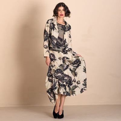 Megan Salmon - Black Roses Tailored Birdie Jacket