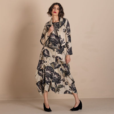Megan Salmon - Black Roses Tailored Birdie Jacket