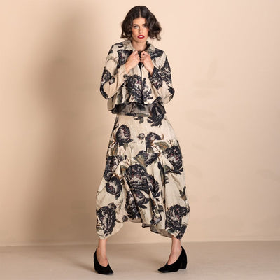 Megan Salmon - Black Roses Tailored Birdie Jacket