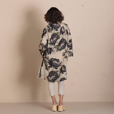 Megan Salmon - Black Roses Tuck Coat