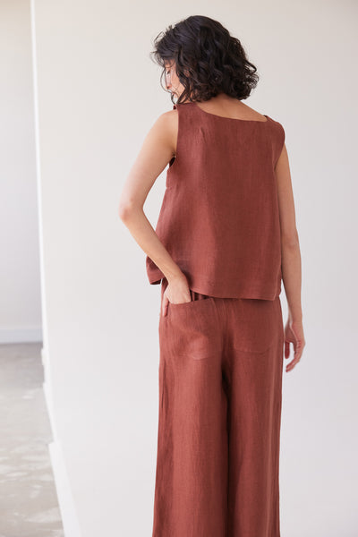 Evas Sunday - Bowie Wide Leg Pant Brick
