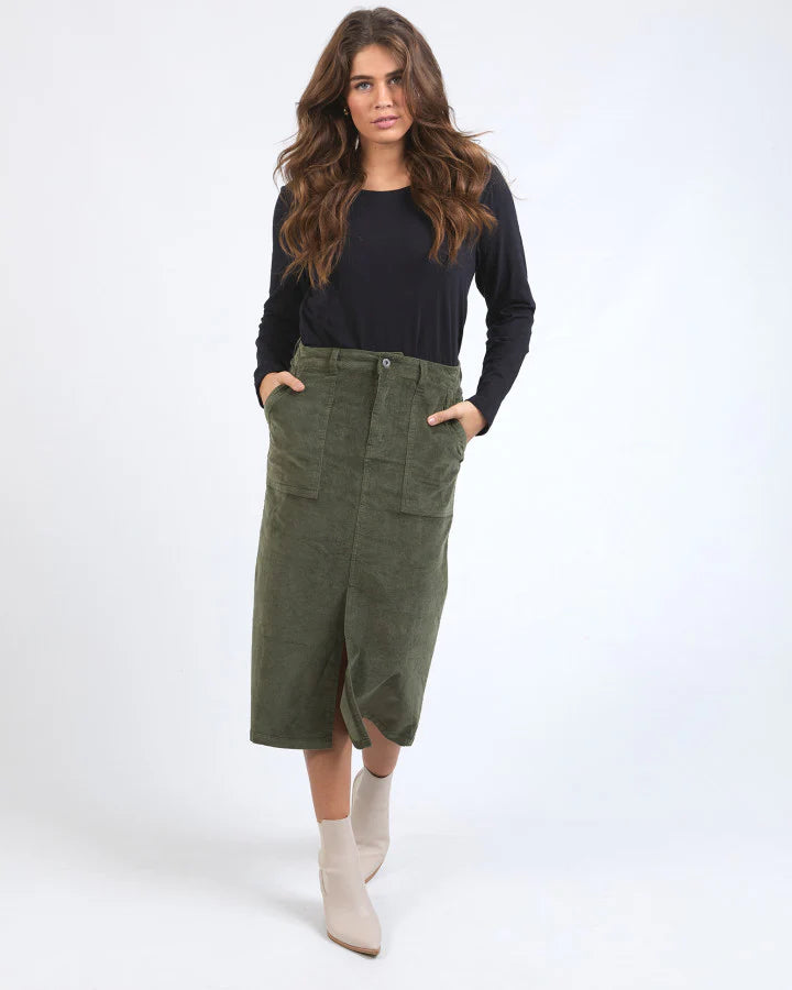 Elm - Collete Cord Skirt - Clover - 8138201.CLOV