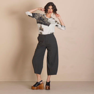 Megan Salmon - Dallas Barrel Pant - Dark Green