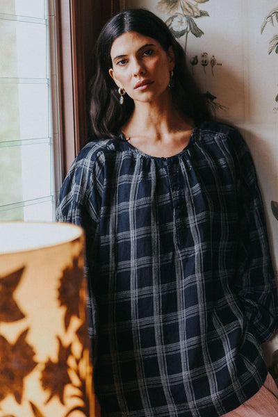 Montaigne - Dante Check Top - Navy