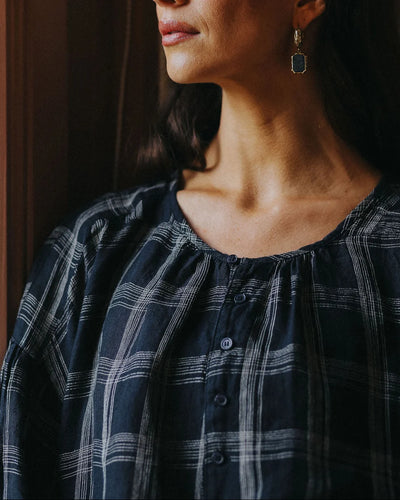 Montaigne - Dante Check Top - Navy