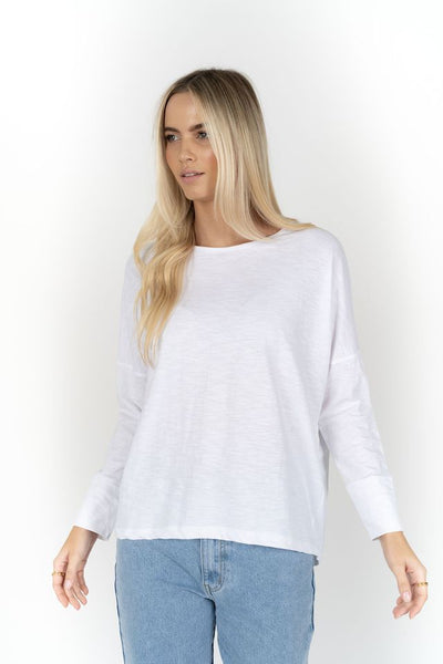 Humidity - Dippy Long Sleeve Tee - White - HW26502
