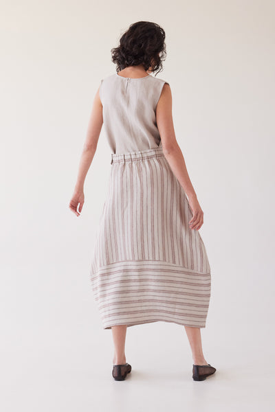 Eva's Sunday - Eadie Statement Skirt - Brick Stripe