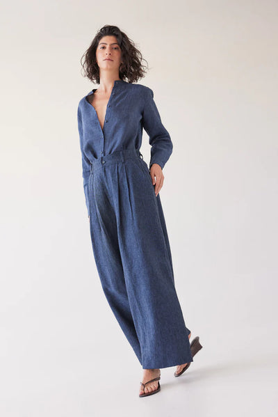 Eva's Sunday - Easton Wide Leg Pant - Navy