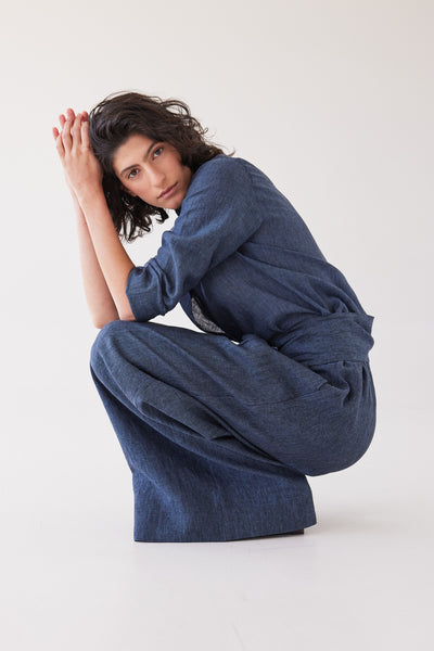 Eva's Sunday - Easton Wide Leg Pant - Navy