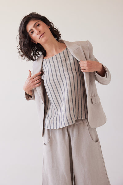 Eva's Sunday - Ellis Shell Top - Navy Stripe