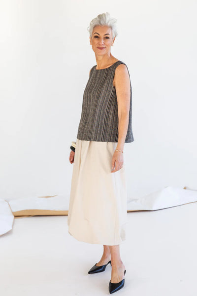 Eva's Sunday - Ellis Shell Top - Raven Stripe - EST380-RAVENSTRIPE