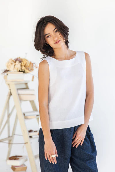Eva's  Sunday - Ellis Shell Top - EST380-WHITE