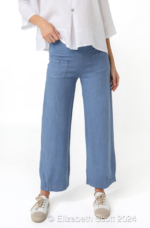 Elizabeth Scott - Linen Pants - Denim - ES-PT-101G