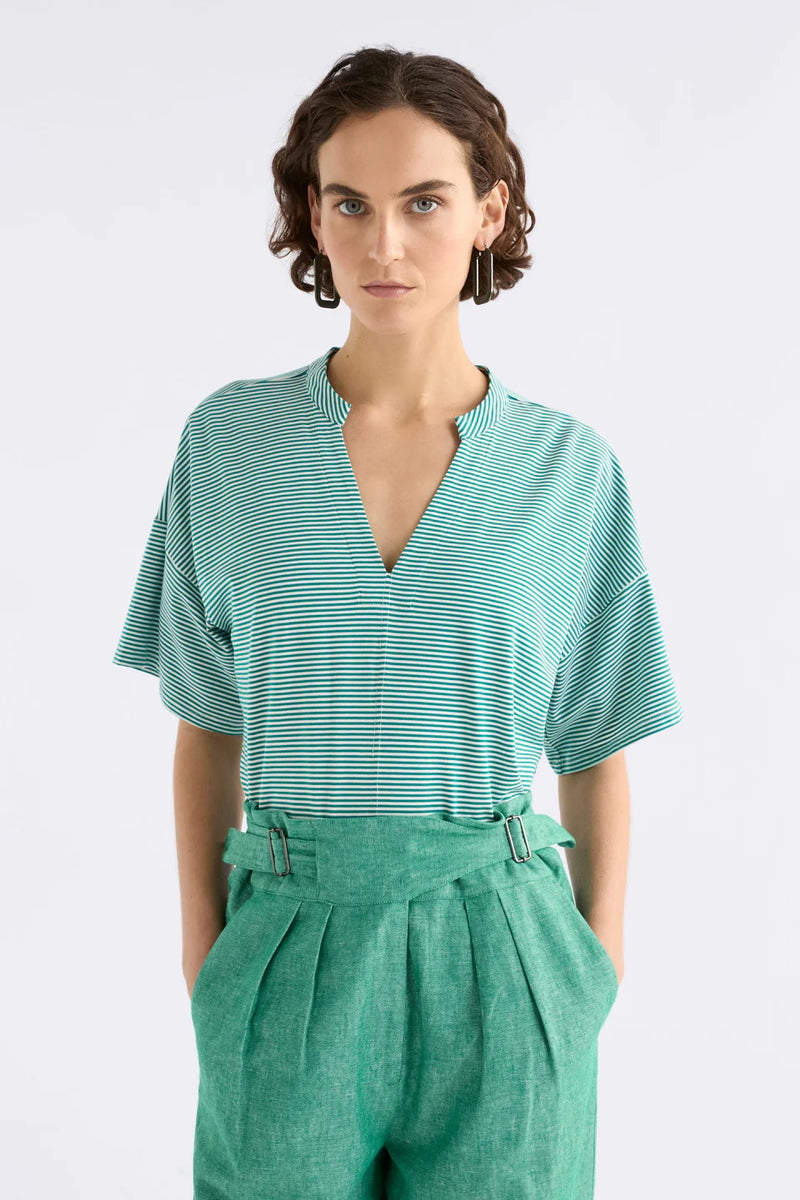 Elk The Label - Evve T Shirt - Bright Teal/White