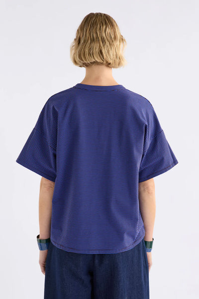 Elk the Label - Evve T Shirt - Chocolate/Cobalt