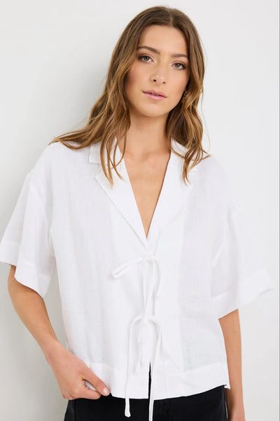 Stories To Be Told - Fasting Tie Front Shirt - Ivory - 150172