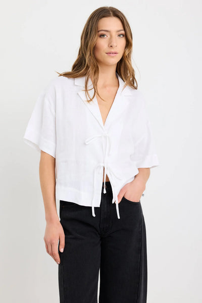 Stories To Be Told - Fasting Tie Front Shirt - Ivory - 150172