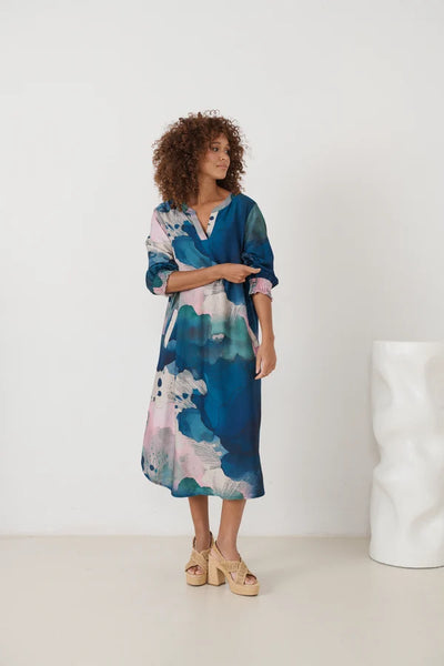 Florencia Phils - Front Slant Dress with Shirred Cuffs