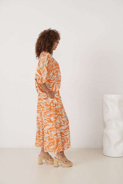 Florencia Phils - Floaty Wide Leg Pant - Abstract Orange