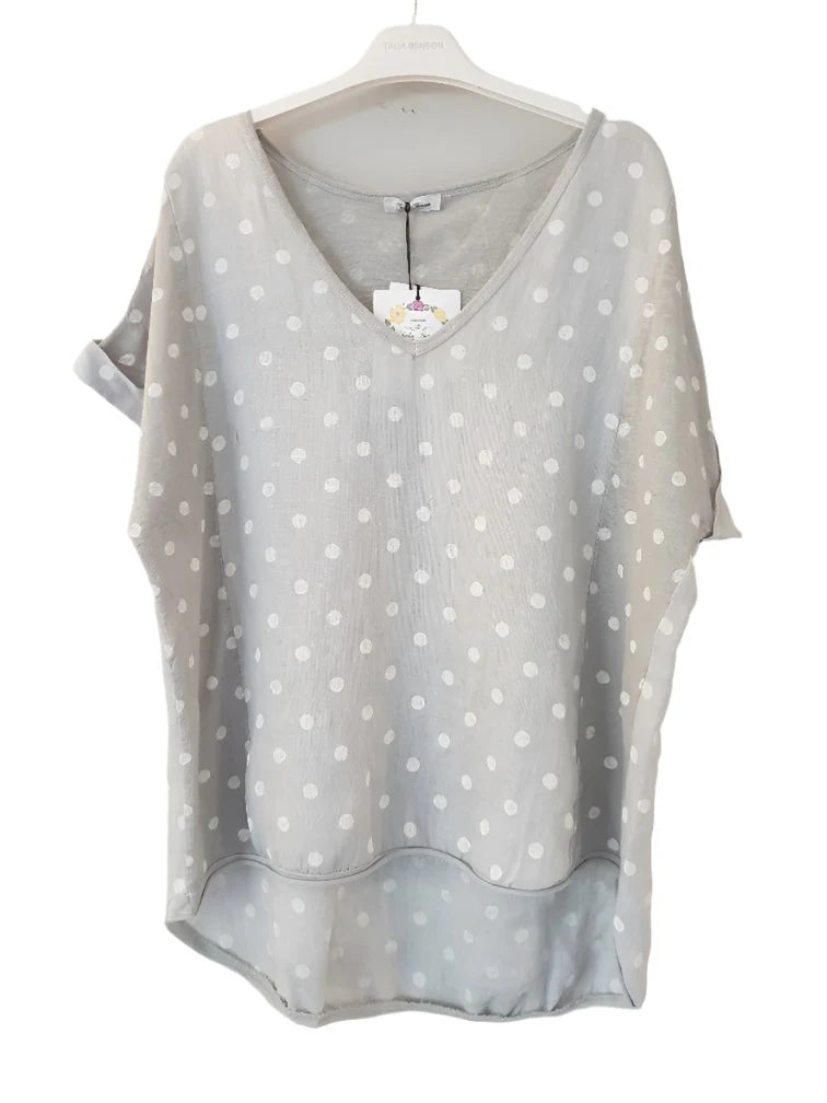 Frederic- A cute tiny spot tshirt - 832855 light grey