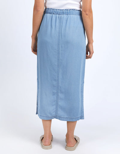 Elm - Penny Utility Skirt - Mid Blue Wash