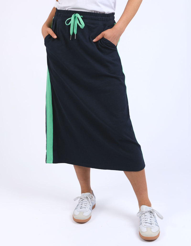 Elm Lifestyle - Skirt - Brunch Side Tape - Navy / Green