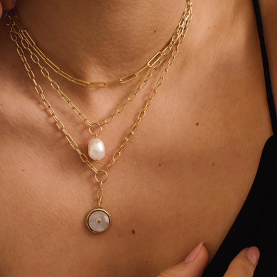 Murkani - Halcyon Shield Drop Necklace - Gold