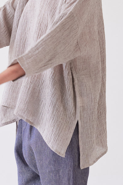 Eva's Sunday - Harry Relaxed Top - Stone Gauze