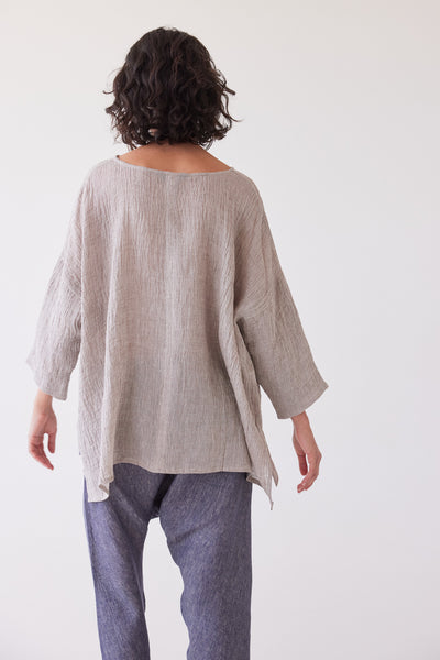 Eva's Sunday - Harry Relaxed Top - Stone Gauze
